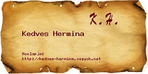 Kedves Hermina névjegykártya